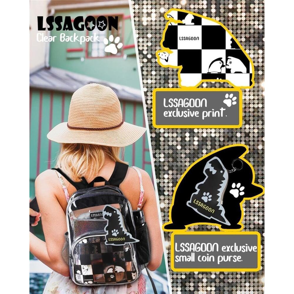 16 Inch Clear Back to School  Backpack Heavy Duty Transparent Bookbag - Picture 4 of 5